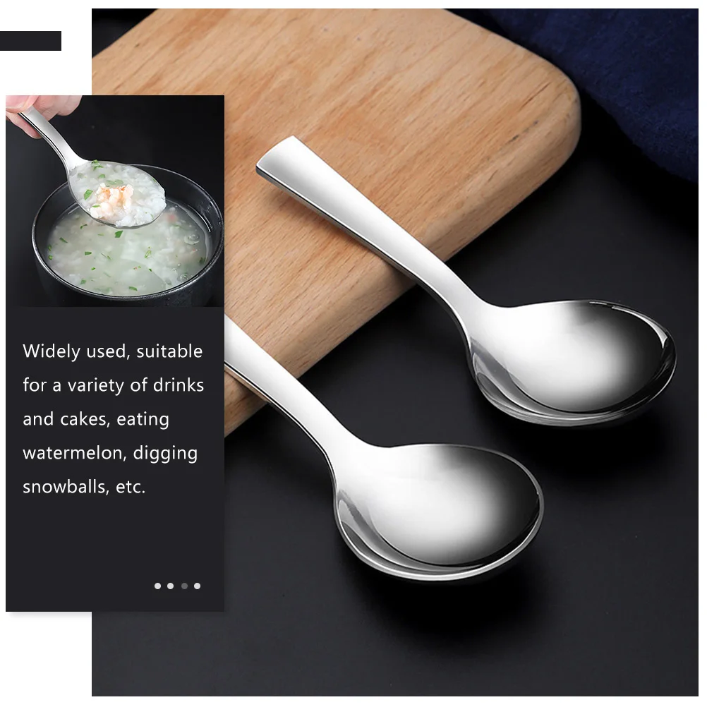

Stainless Steel Round Spoon Small Size Dessert Spoons Cake Serving Kitchen Tableware Coffee Tea Spoon Set Corrosion Resistant