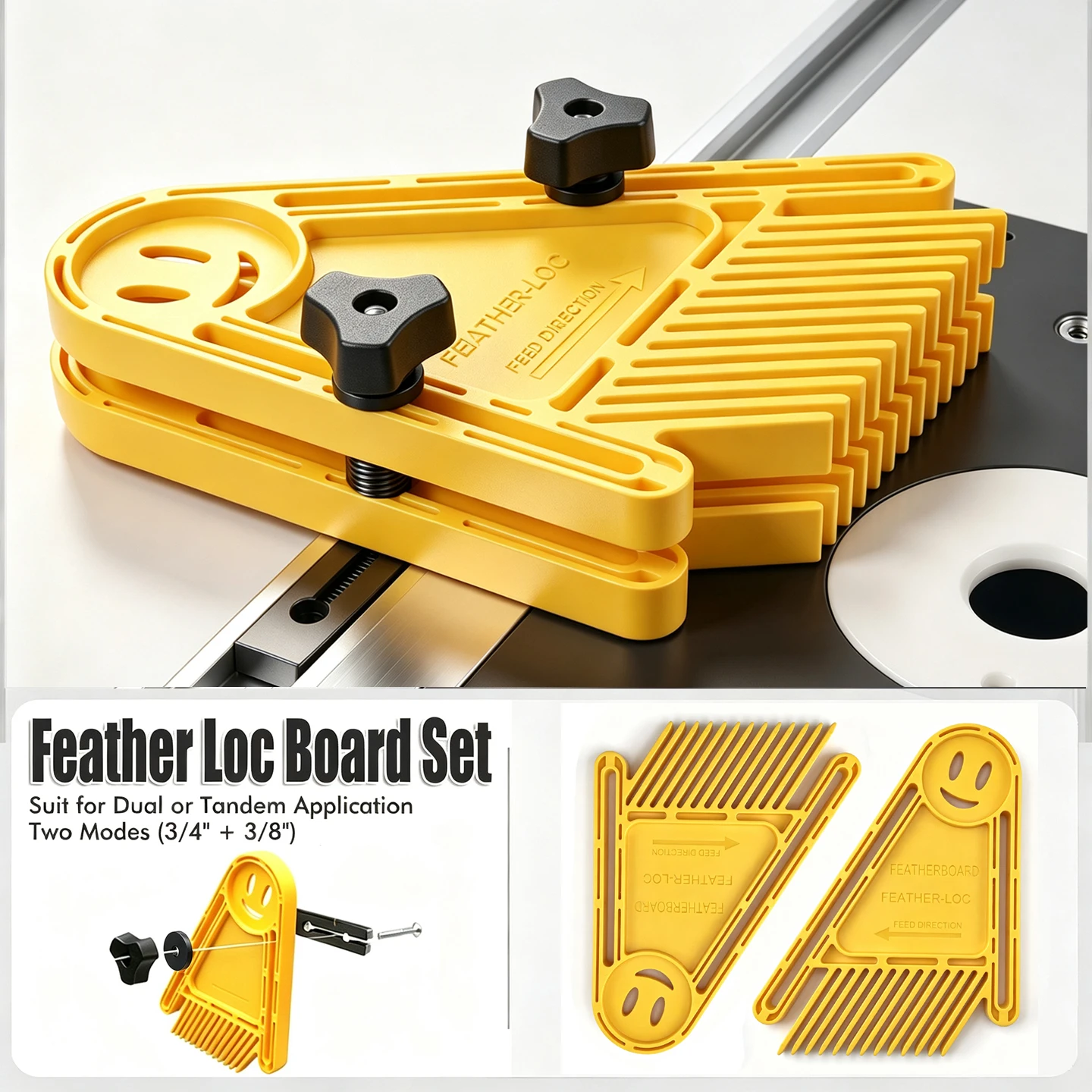 Woodworking Manufacturing - Multi-purpose Feather Loc Board Double Featherboards