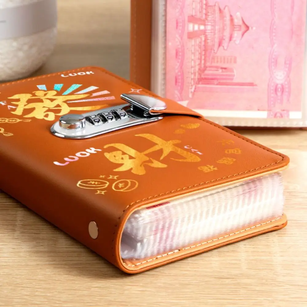 50 แผ่นประหยัดเงิน Binder แบบพกพา Planner Organizer PU หนังเงินสดซองบัญชี Book