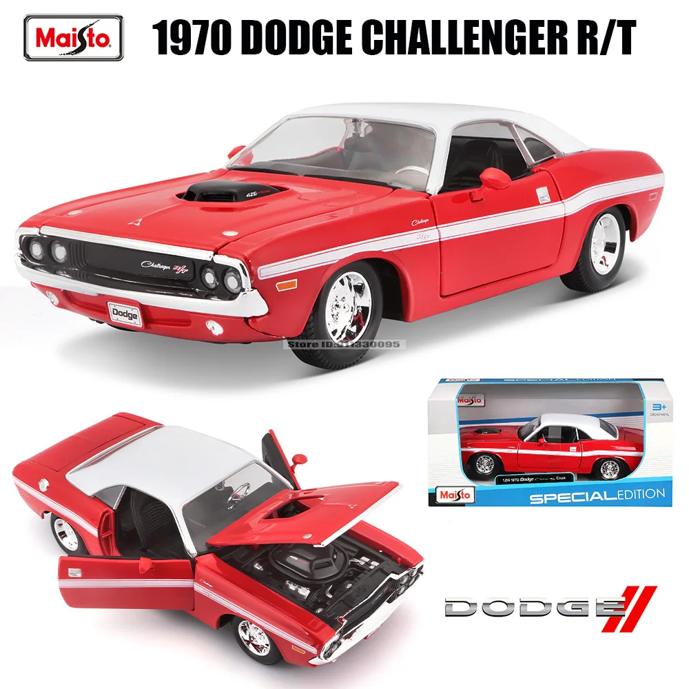 

Maisto 1:24 1970 Dodge Challenge R/T Coupe Red simulation alloy car model crafts decoration collection toy tools gift