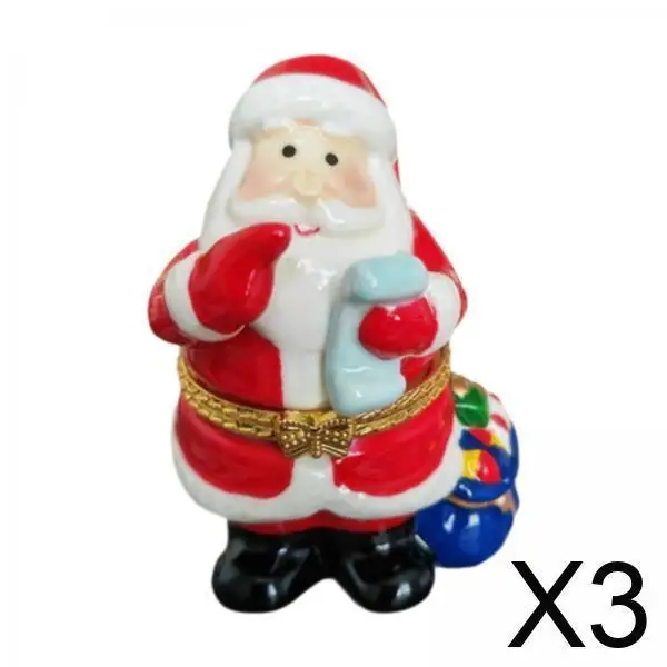 

Christmas Jewelry Trinket Box Ceramic Hinged Storage Decorative Keepsake Gift Organizer for Jewelry Rings Display