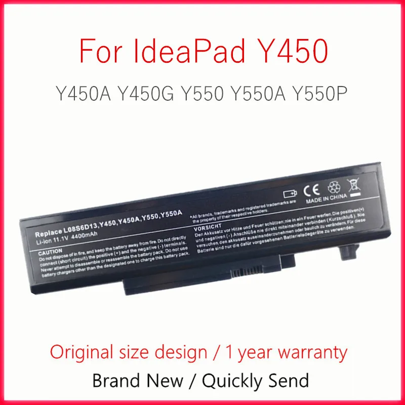 

Laptop Battery For Lenovo IdeaPad Y450 Y450A Y450G Y550 Y550A Y550P 55Y2054 L08L6D13 L08O6D13 L08S6D13