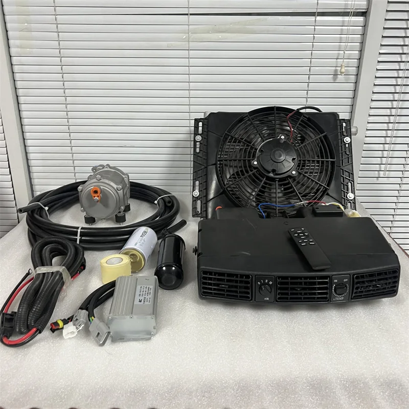 شاحنة مكيف الهواء 12 فولت 24 فولت الكهربائية سبليت تكييف الهواء وقوف السيارات وحدة التيار المتناوب لشبه شاحنة متنقل جرار مقطورة تخييم