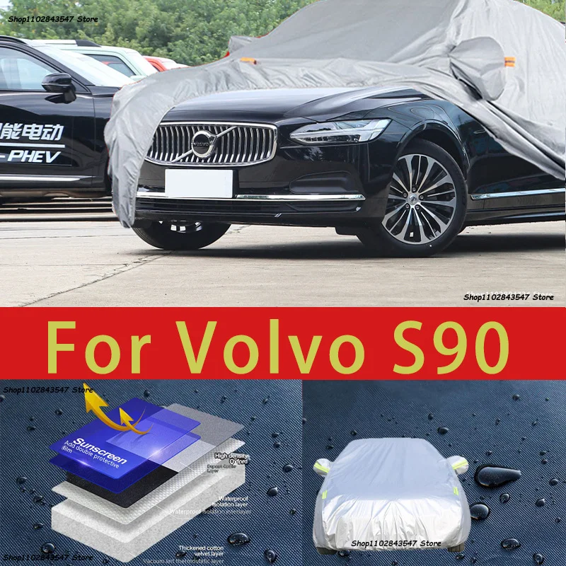 

For Volvo S90 Outdoor Protection Full Car Covers Snow Cover Sunshade Waterproof Dustproof Exterior Car accessories