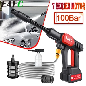 EAFC Portable High Pressure Washer, Car Water Pistol, Clean Charging, Garden Irrigation Spray Pistol, Lithium Battery, House, 100Bar 9 Main Washer Sales High Pressure Battery - №8