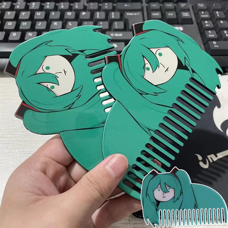 

Hatsune Miku Double-sided Hair Comb Plastic Cartoon Anime Funny Expression Pack Comb Model Toys Cosplay Props Creativity Gifts