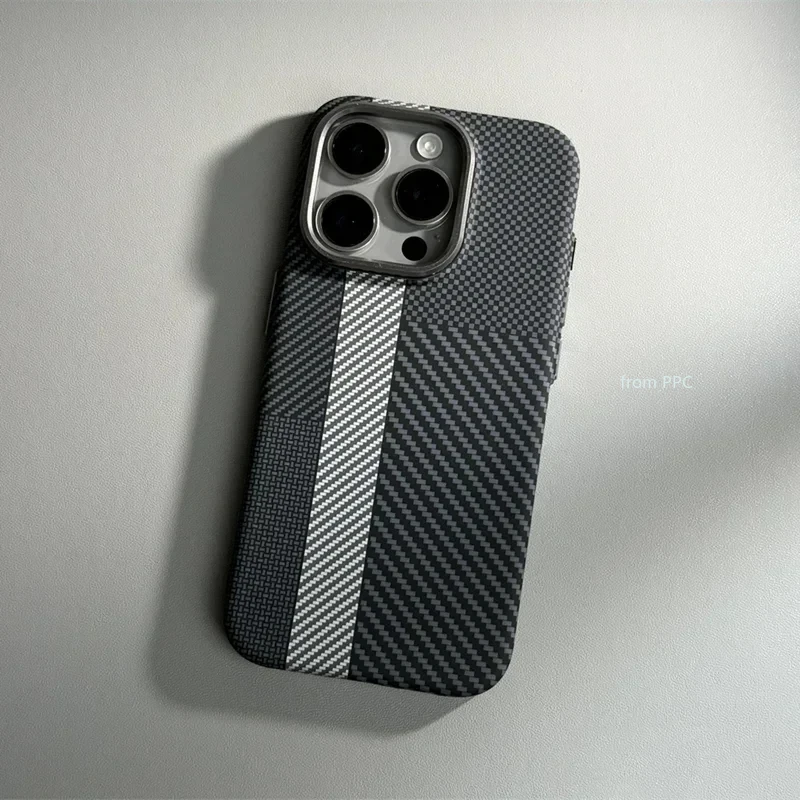 from PPC Für iPhone 17 16 15 14 Pro Max Hülle Kohlefaser Abstrakt Geometrisch für MagSafe Cover Magnetisches Ladegehäuse Kamera-Schutz Funda 4