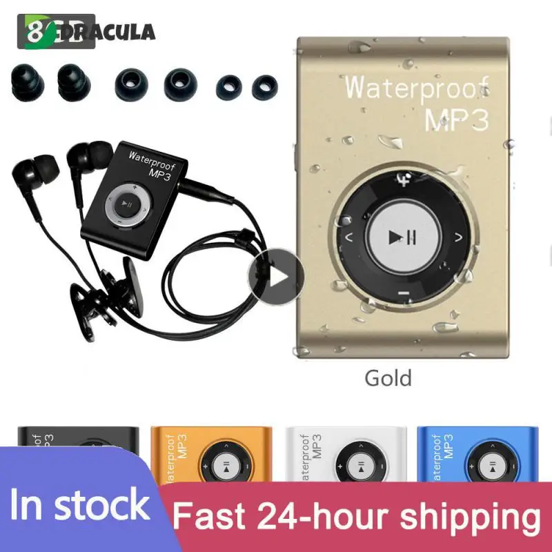 Mini IPX8 Waterproof Swimming MP3 Player Stereo Music MP3 Walkman FM Radio Sports Running HiFi Stereo Music Headphone