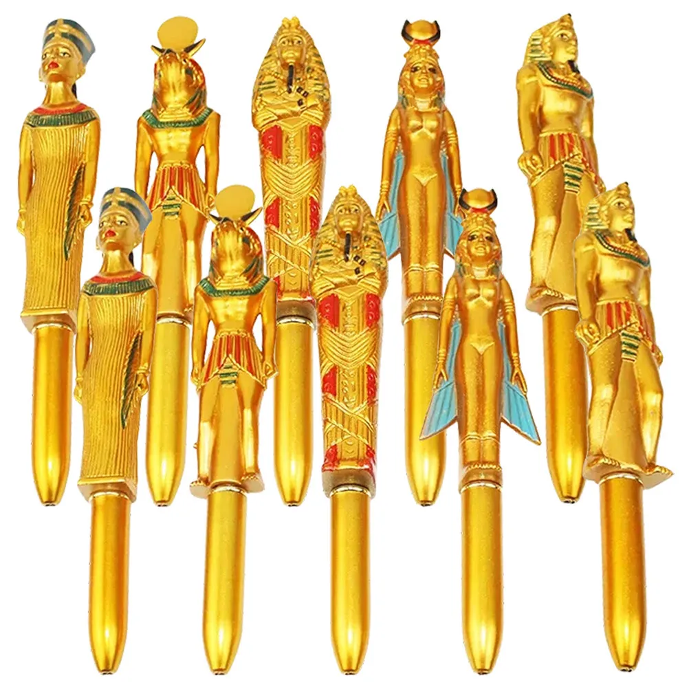 

10Pcs Fun Pharaoh Themed Pens Egyptian Style Writing Instruments Smooth Comfortable Grip for Office School Journaling Use