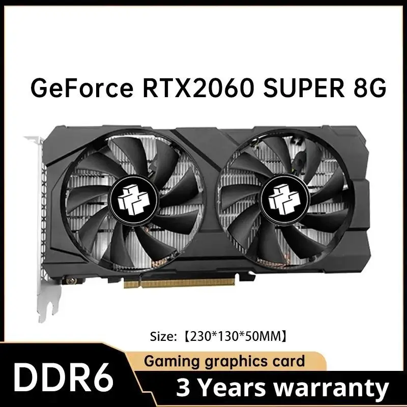 Top NVIDIA GeForce RTX2060Super 8G GDDR6 Graphics Card 12nm PCIE3.0×16 256Bit Gaming Video Card for Desktop Computer GPU