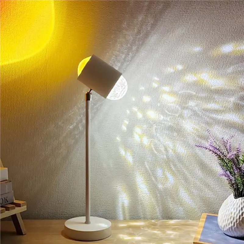 AS60-Water Wave Atmosphere Light Double Head Projection Light Fill Light For Photography Sunset Table Light Background Decoratio