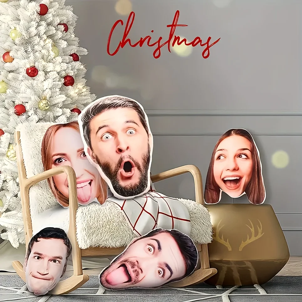 Customized photo face pillow soft personal face pad with realistic 3D printing, DIY bedroom sofa or car decoration sleeping pad,