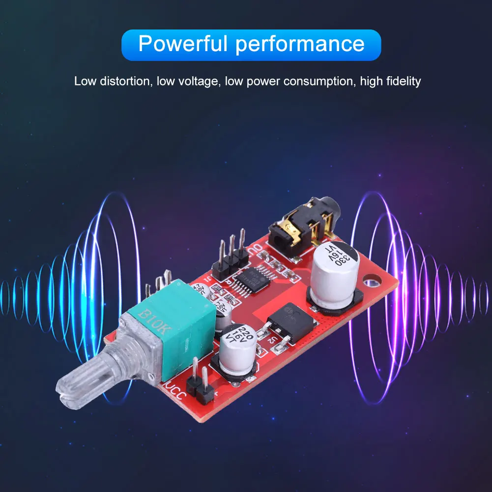 MAX4410 Headphone Amplifier Board DC 3-12V Mini Amp Pre-Amplifier Board Low Power Miniature Earphone Amplifier Module