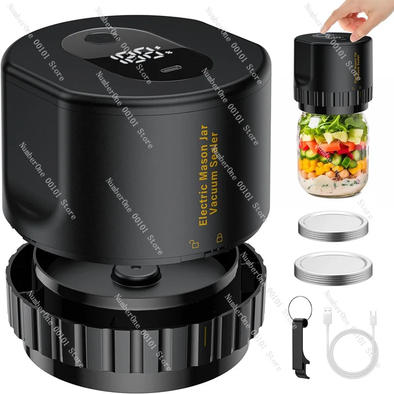 

Electric Mason Jar Vacuum Sealer for Home Food Storage, Preserves Fruits Vegetables Dry Goods