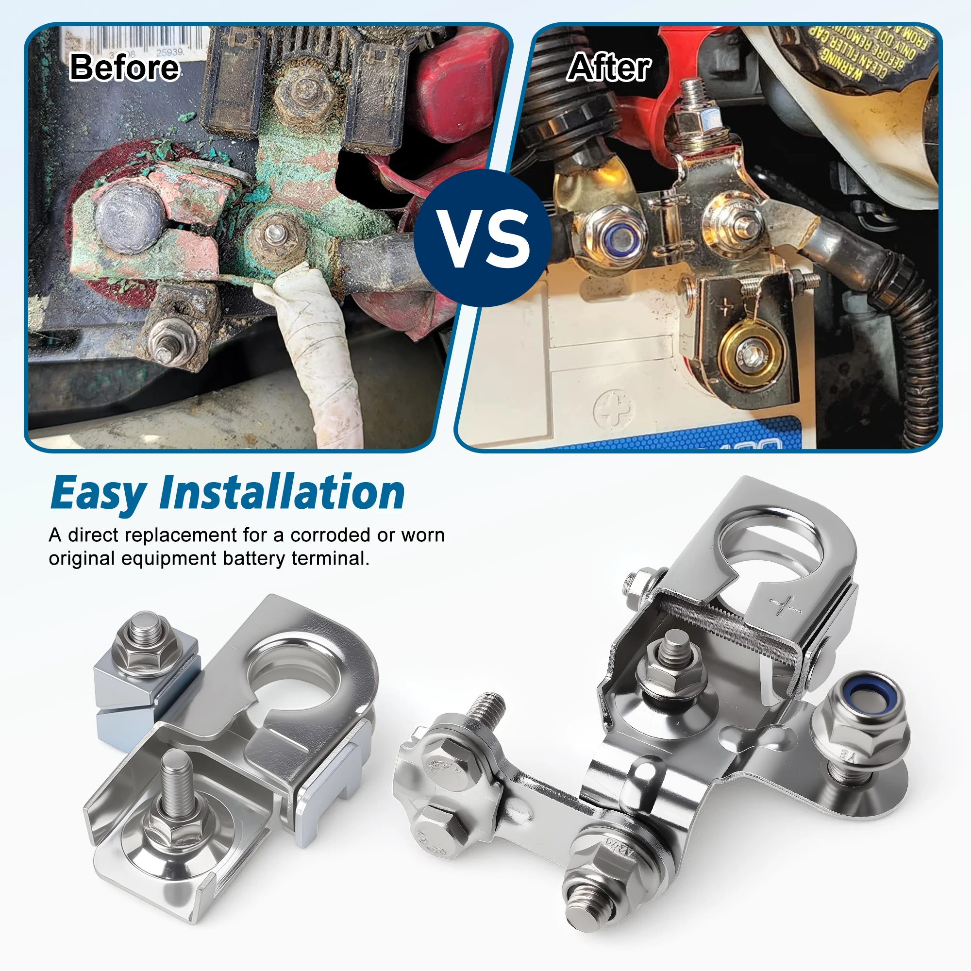 CNSPEED موصل طرفي للبطارية الإيجابية والسلبية للسيارة ومنظف لفورد F-150 Edge Lincoln MKX OEM AL3Z14300A BT4Z14450AA #4