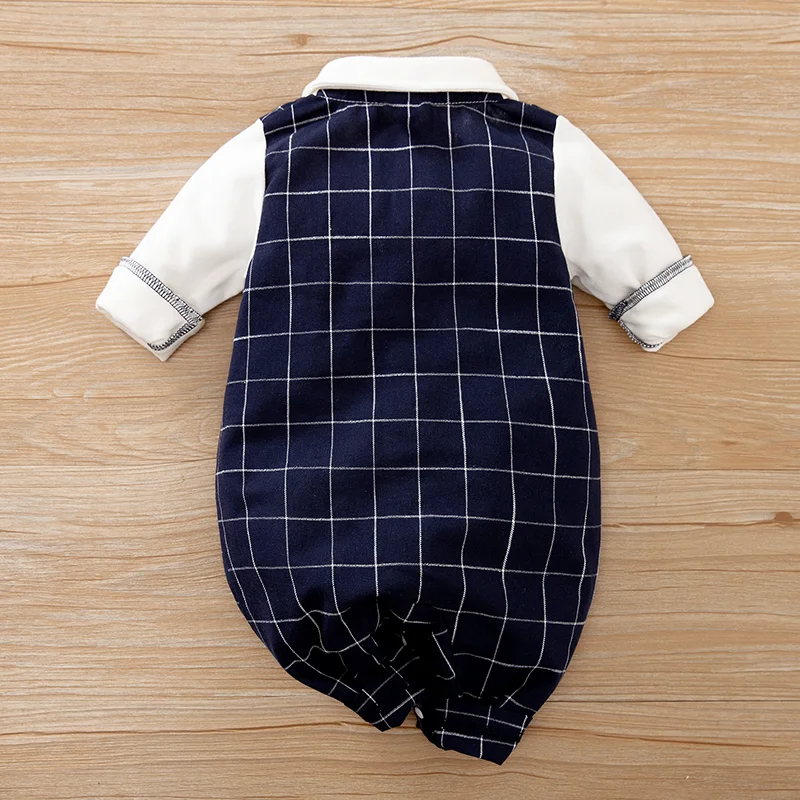 Spring New Jumpsuit Cotton Long Sleeve Soft Baby Boys Outfit Infant Clothes Gentleman Suits Autumn Toddler Costume Romper Casual