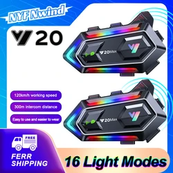 1/2X Y20max Bluetooth5.3 Intercom Motorcycle for 2 Rider Wireless Walkie Talkie Moto Stereo Interphone While listening to GPS