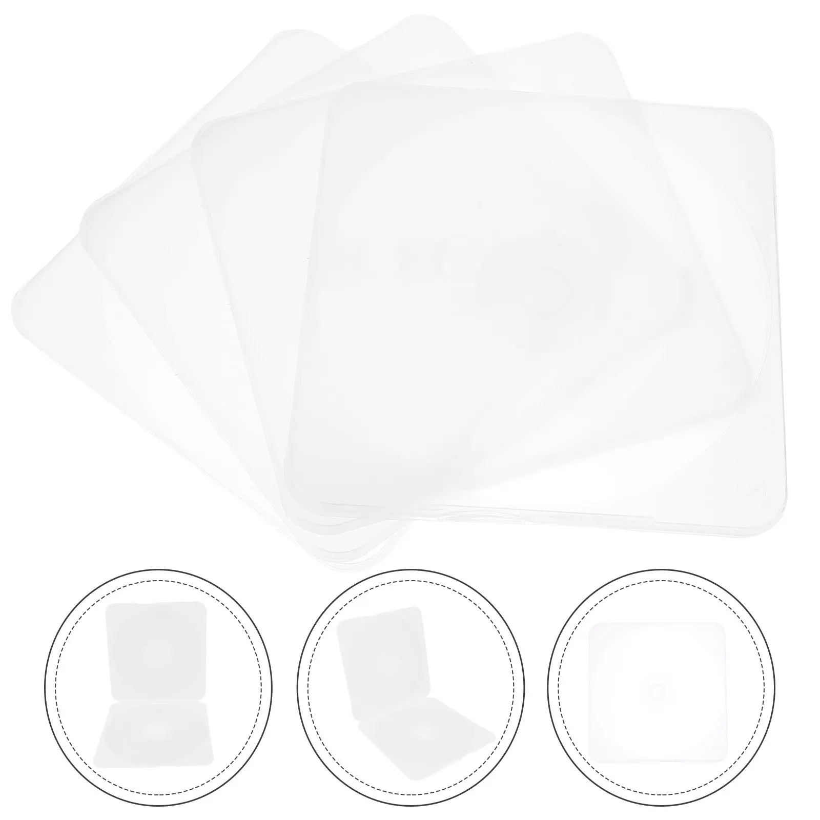 4Pcs Plastic Cd Dvd Cases Clear Storage Boxes Compact Portable Disc Holders Travel Carrying Case Vinyl Record Sleves