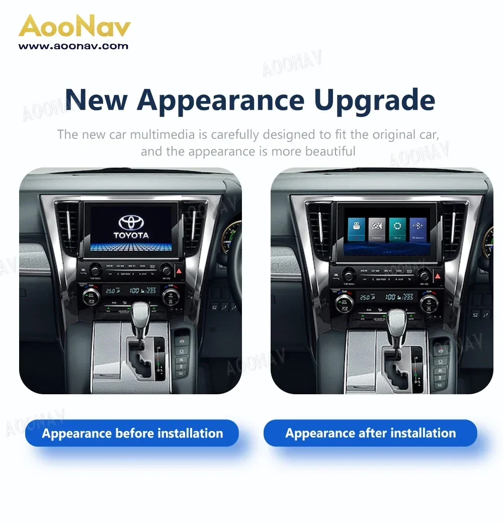 AOONAV Linux System Mirror Link Box For Toyota Alphard 2015-2022 Wireless Apple CarPlay Android Auto Stereo Oem Screen Upgrade