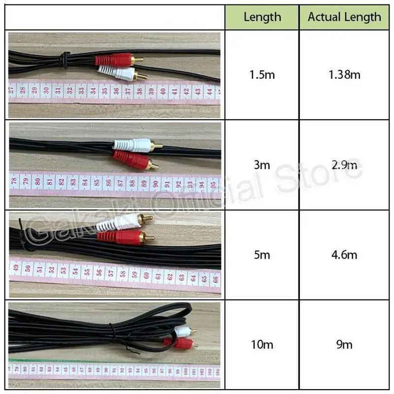 1.5M 3M 5M 10M 3.5mm Fiş jak konnektörü 2 RCA Erkek Müzik Stereo Adaptör Kablosu Ses AUX Hattı Telefonlar için TV ses hoparlörleri