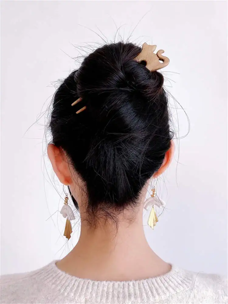 Tibet Yak Bone Hand Carved OM Hairstick for Girls Hairpins L030