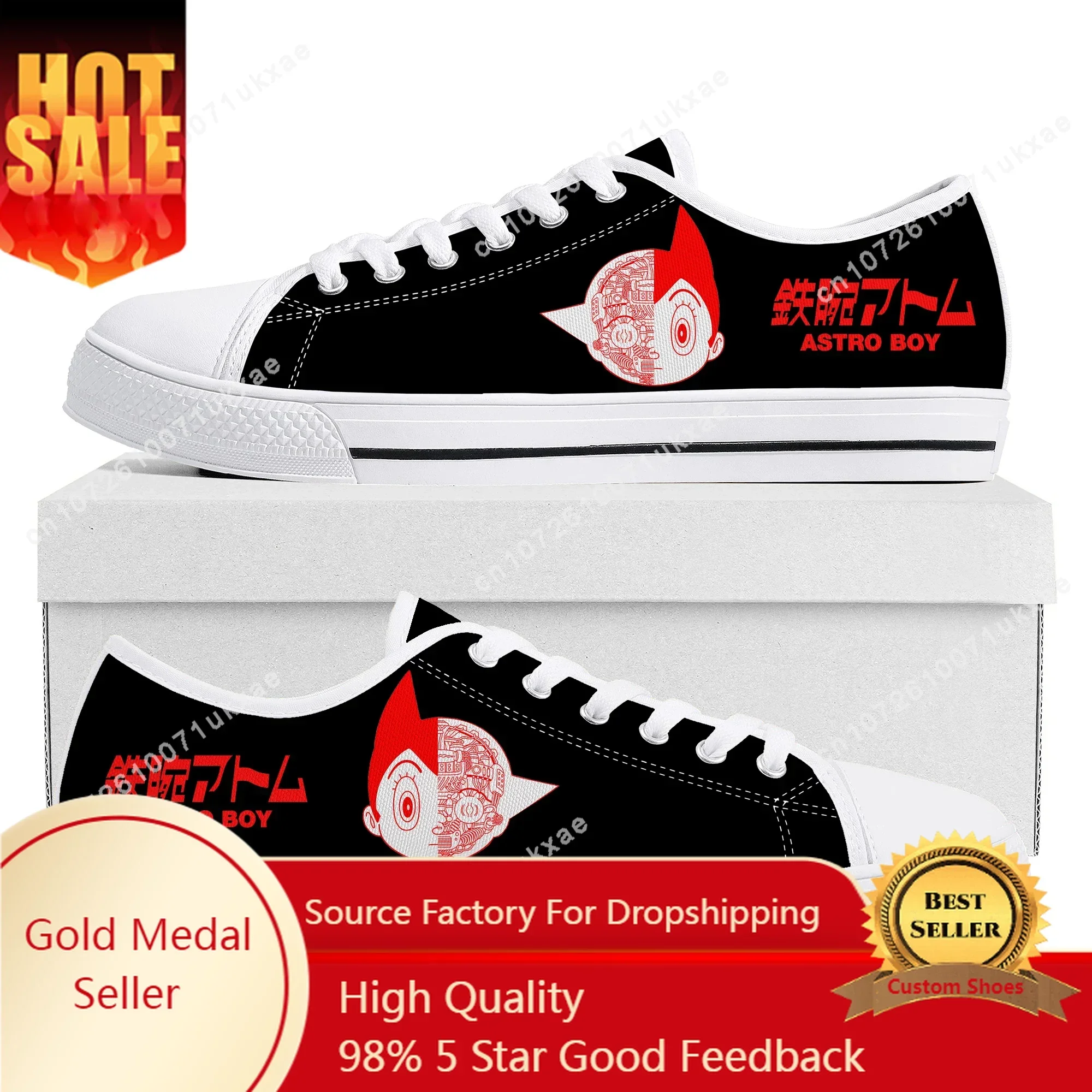 

Astro Boy Low Top Sneakers Mens Womens Teenager High Quality Tetsuwan Atomu Canvas Sneaker couple Casual Shoes Custom Made Shoe