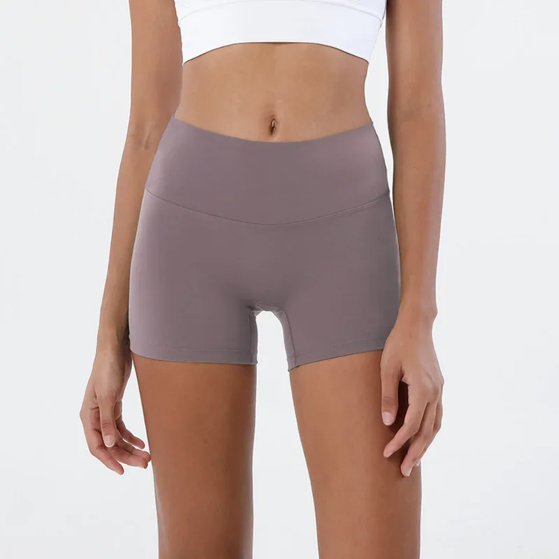 Pantaloncini da allenamento a vita alta Pantaloncini sportivi super elastici da donna Pantaloncini da motociclista da yoga per nudità fitness