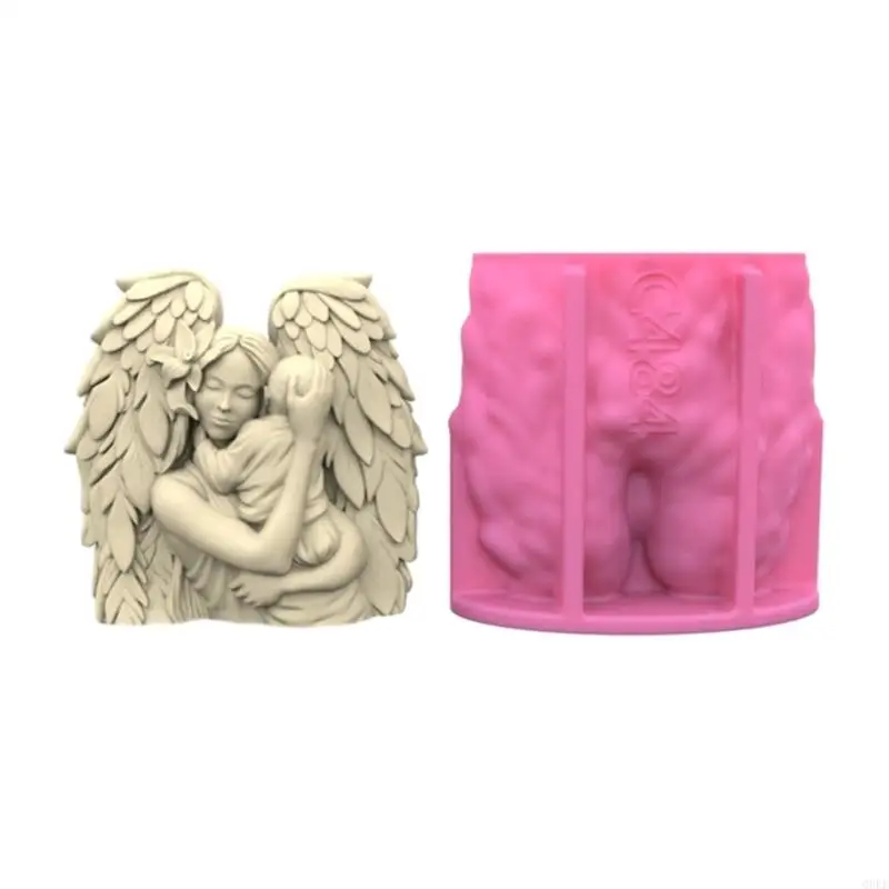 Q0KE Angel Plaster Silicone Mold Scented DIY Table Ornament Mould Nonstick