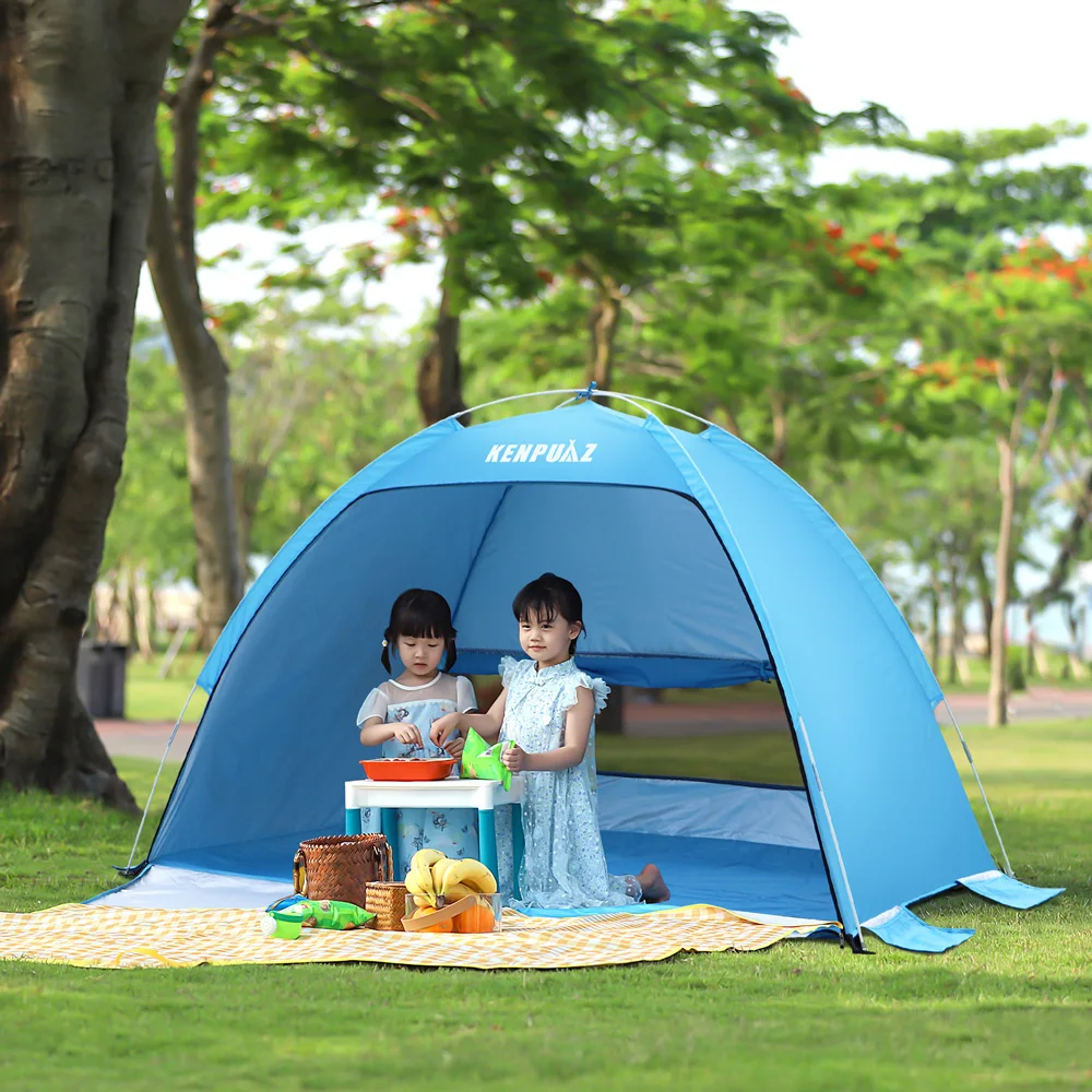 Nieuwe Stijl Strand Waterdichte Familie Tent Kinderen Outdoor Camping Kinderen Tenten Ventileren Snel Opgezet Draagbaar Voor Baby Zon Schaduw