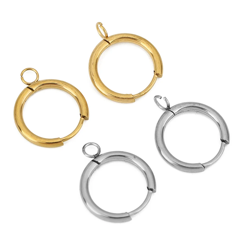 10 قطعة PVD أبدا تتلاشى أقراط السنانير صنع 16 مللي متر هيبوالرجينيك الفولاذ المقاوم للصدأ القرط المشابك سلك لمستلزمات نتائج المجوهرات #6