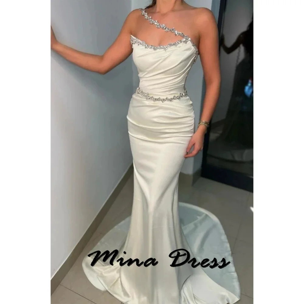 

Mina Customized Sequins Elegant Womens Party Dresses on Offer Evening Clearance Backless Sleeveless Tube Top Prom Dresses Sale