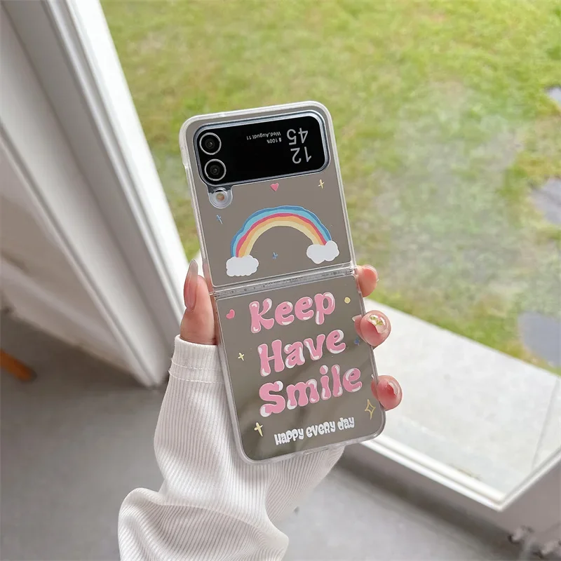 Regenbogens piegel Handy hülle für Samsung Galaxy Z Flip 6 5 4 3 Schutzhülle für ZFlip4 ZFlip5 ZFlip6 Hülle