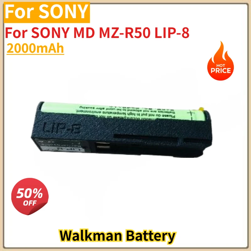 High Quality Walkman Battery 2000mAh For SONY MD MZ-R50 LIP-8 Brand New Replacement Battery