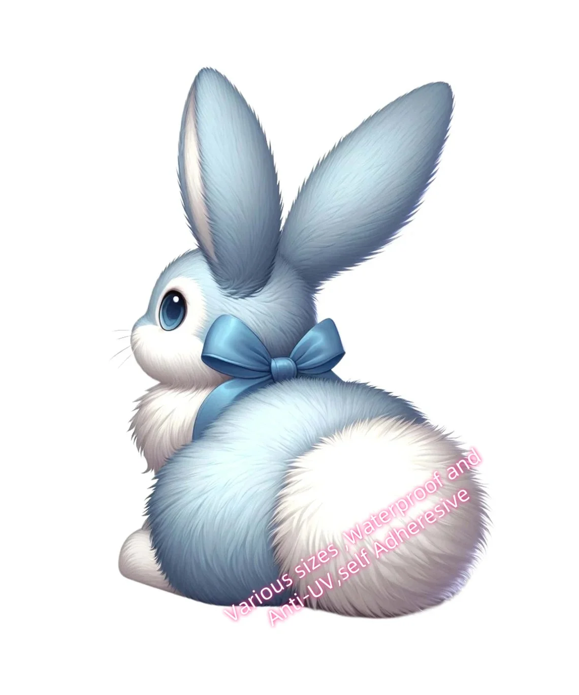 Three Ratels X43   Car Sticker Cute Bunny Butt Sticker Weatherproof Outdoor Vinyl Sticker Customizable Laptop sticker