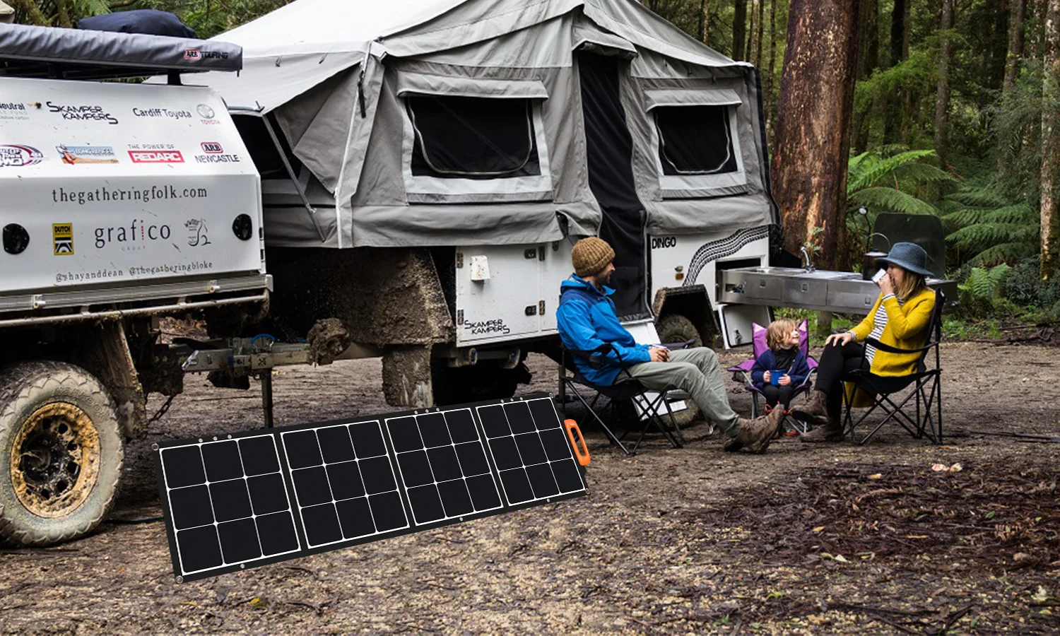 400W ETFE Foldable Solar Panel with More Than 22.5% Efficiency CE for For Outdoor Camping & Power Use
