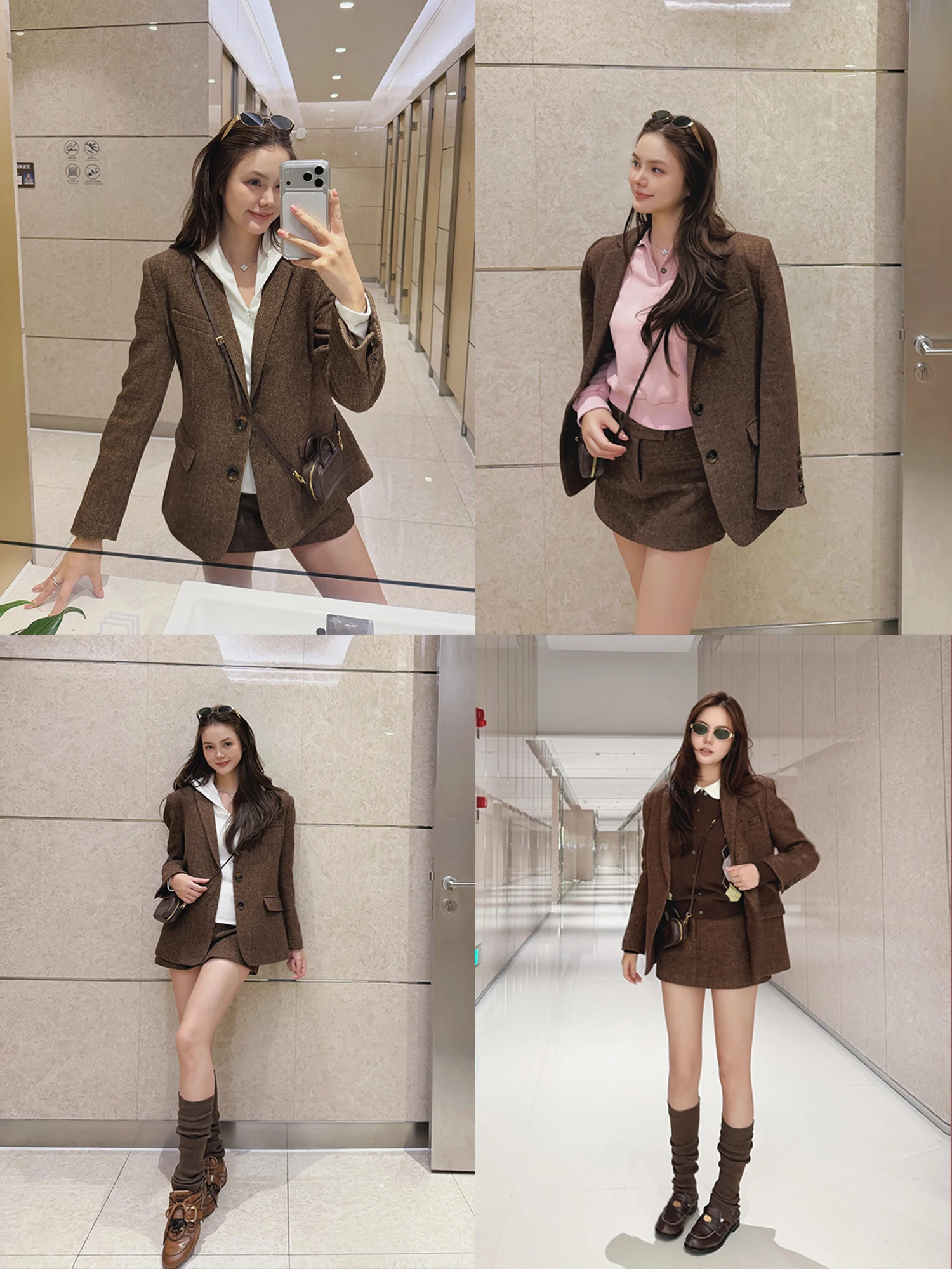 

Модный женский осенний костюм-двойка: юбка макси и топ с длинным рукавом, повседневный стиль, однотонный воротник