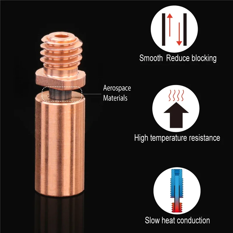 

NF D-Zone V2 Chimera Extruder Kraken Heat Break Copper & Aerospace 3D Printer Parts Nozzle V6 Dual Hotend J-Head Throat