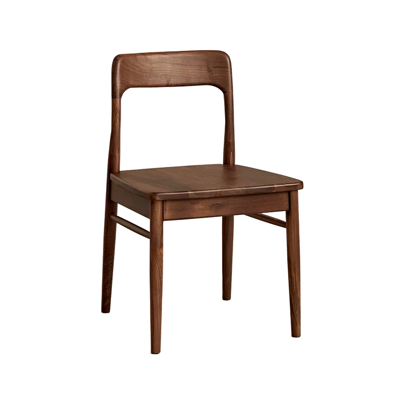 

Black walnut solid wood dining table, chairs, small household backrest