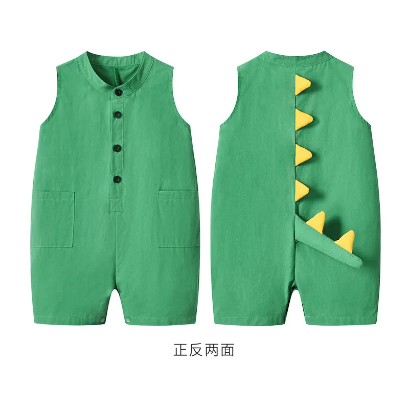 

Newborn Rompers Baby Boy Girl Clothes Kawaii Dinosaur Bodysuit Summer Cotton Sleeveless Cartoon Crawling suit Overall Jumpsuits