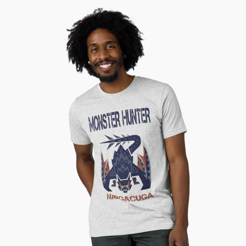 Nargacuga 0316 Monster hunter world gift t shirt for men Cartoon Video game MHW Graphic Tee Y2K Clothes All size tops S-6XL