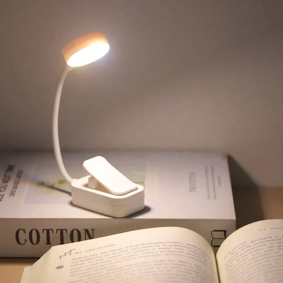 1Pc Mini Clip Book Lamp Folding LED Night Light Portable Reading Light 3 Modes Eye Protection Stepless Dimmable Flexible Reading