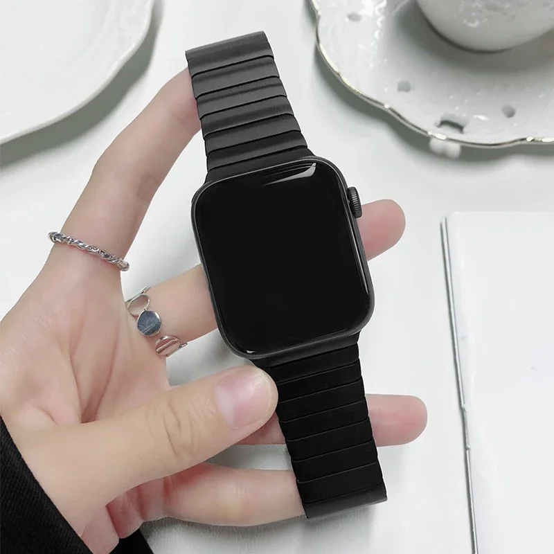 Ремешок из нержавеющей стали для Apple Watch Band 9 7 8 45 38 41 мм для IWatch Ultra 2 49 мм 6 5 44 мм 40 мм, звеньевой браслет 42 мм, аксессуары