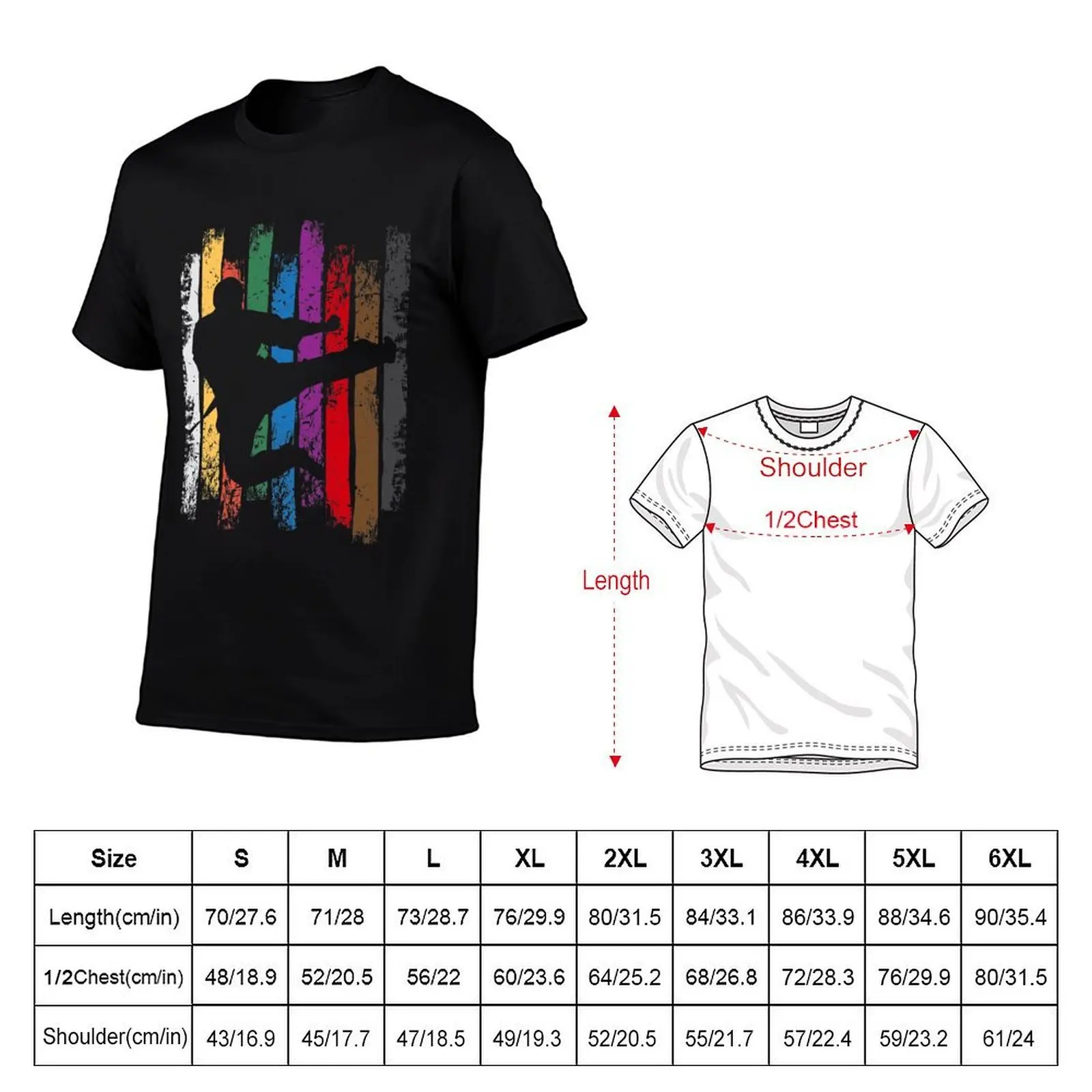 Karate Belt Colors Jumping Kick Silhouette Shirt T-Shirt man t shirt summer cotton t shirt man T-Shirt