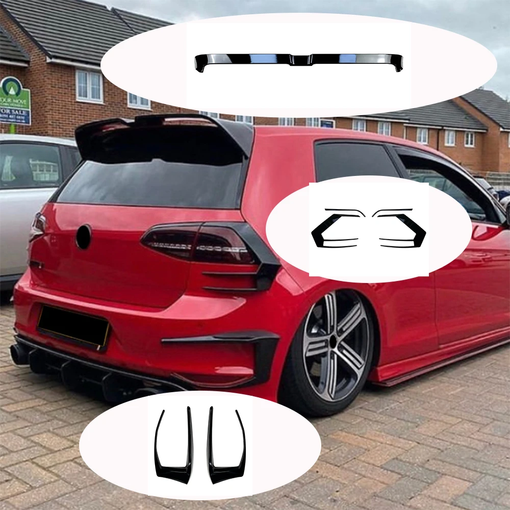 For VW Golf 7 MK 7 GTI R Oettinger Car Tail Top Wind Spoilers Wings Cars Rear Trunk Roof Sport Spoiler Wing Styling