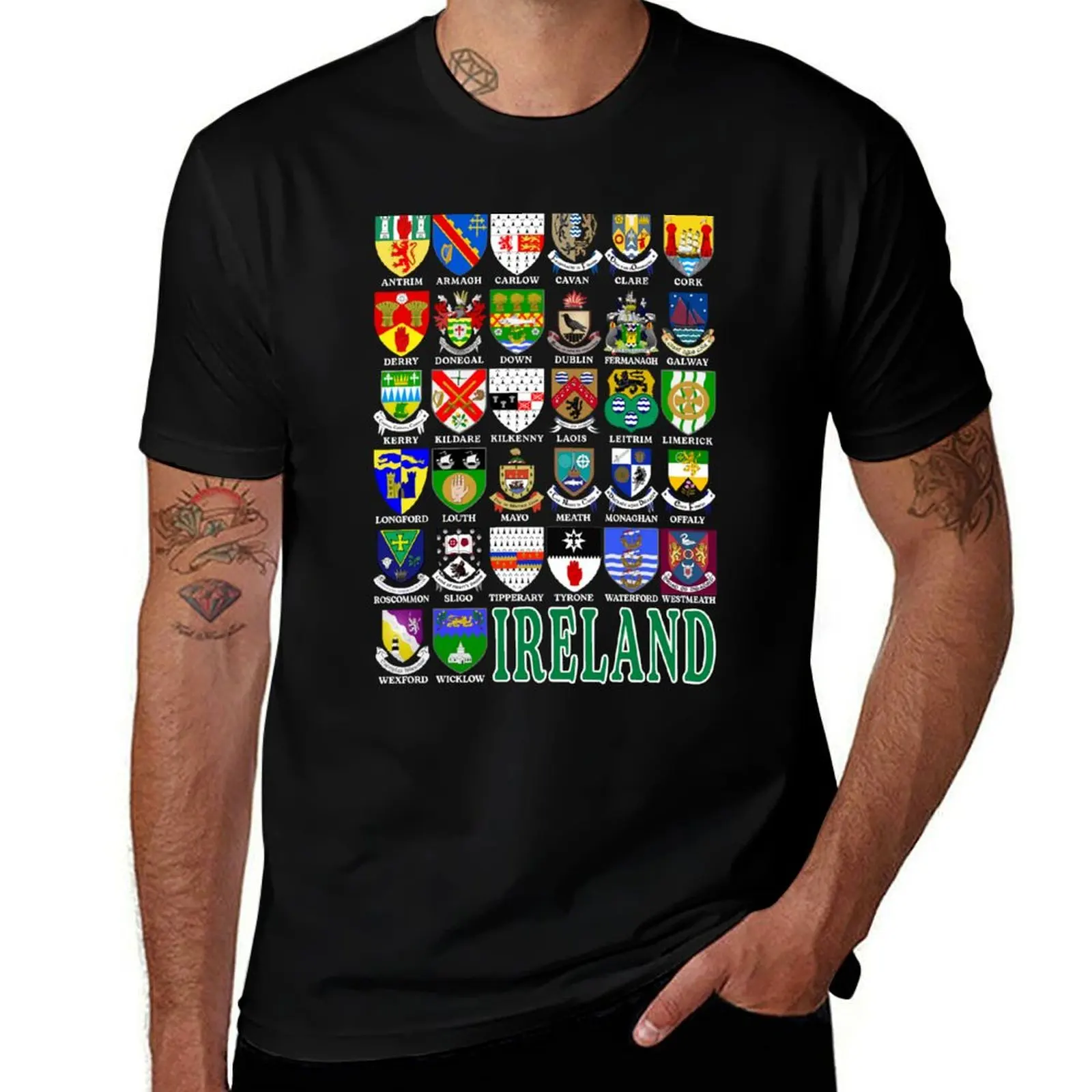 IRELAND - 32 COUNTIES T-Shirt vintage rapper graphic tees heavyweights Blouse outfits for men