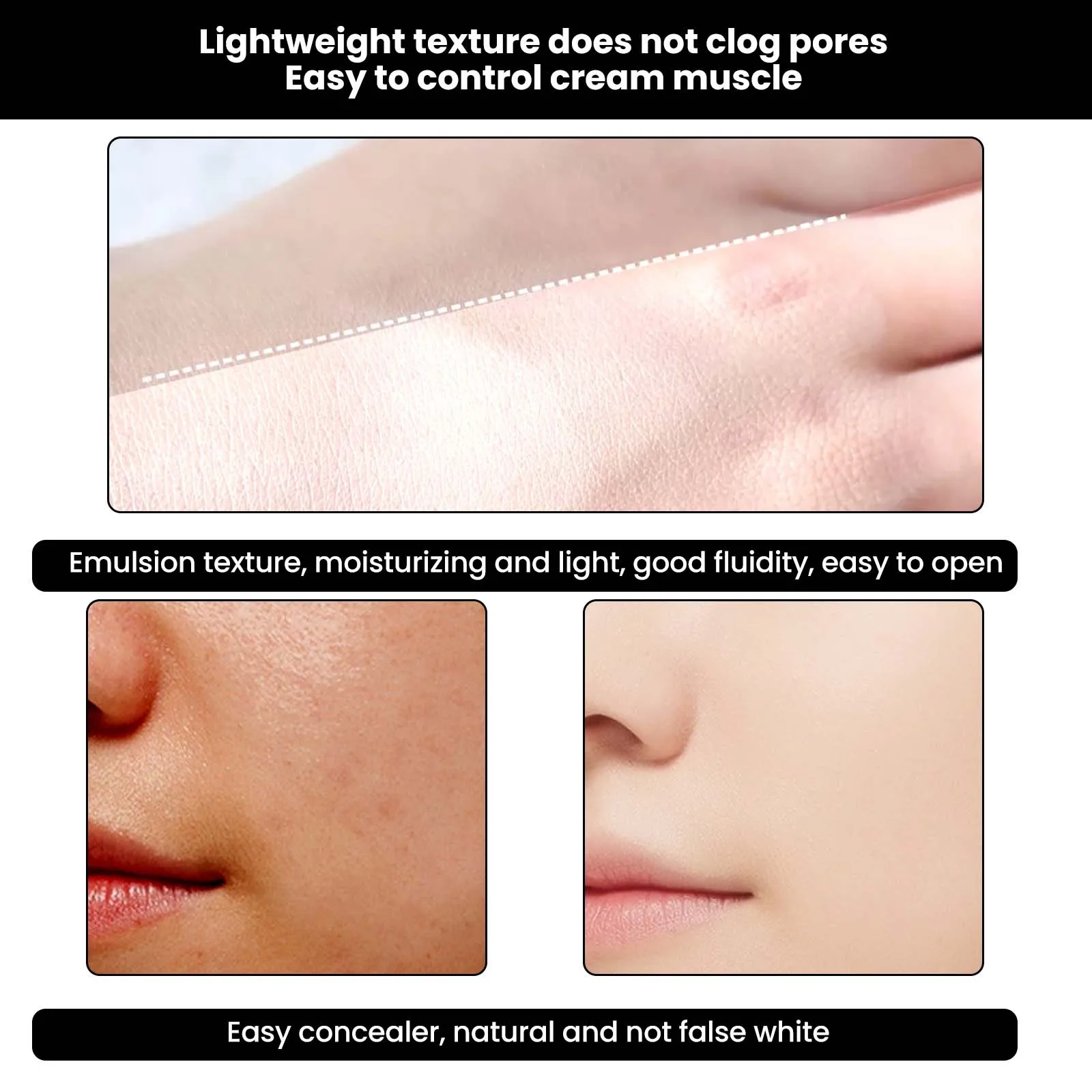 Moisturizing Tone Up Cream Invisible Pore Cover Dark Spot Freckle Acne Concealer Improve Dull Brighten Make Up Whitening Cream