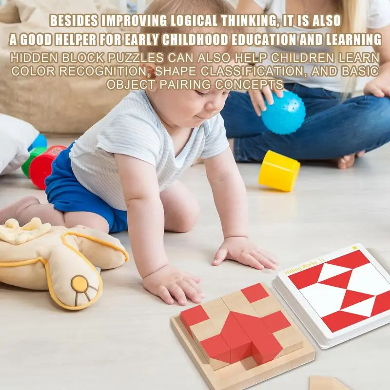 Pola blok Hiding blok Tangram Jigsaw untuk anak-anak pendidikan bangunan bata pencerahan Jigsaw Puzzle papan permainan Puzzle