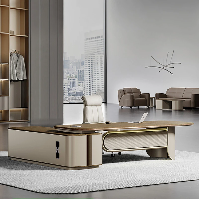 会議美的オフィスデスク L 字型ヨーロッパモダンな収納オフィスデスク高品質黒エスクリトリオオフィス家具