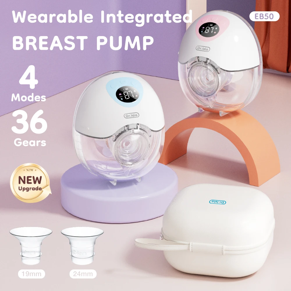 Wearable Breast Pump Super Silent Hands Free Electric Breast Pump Comfort Milk Collector for Breastfeeding with 19/24mm Flange