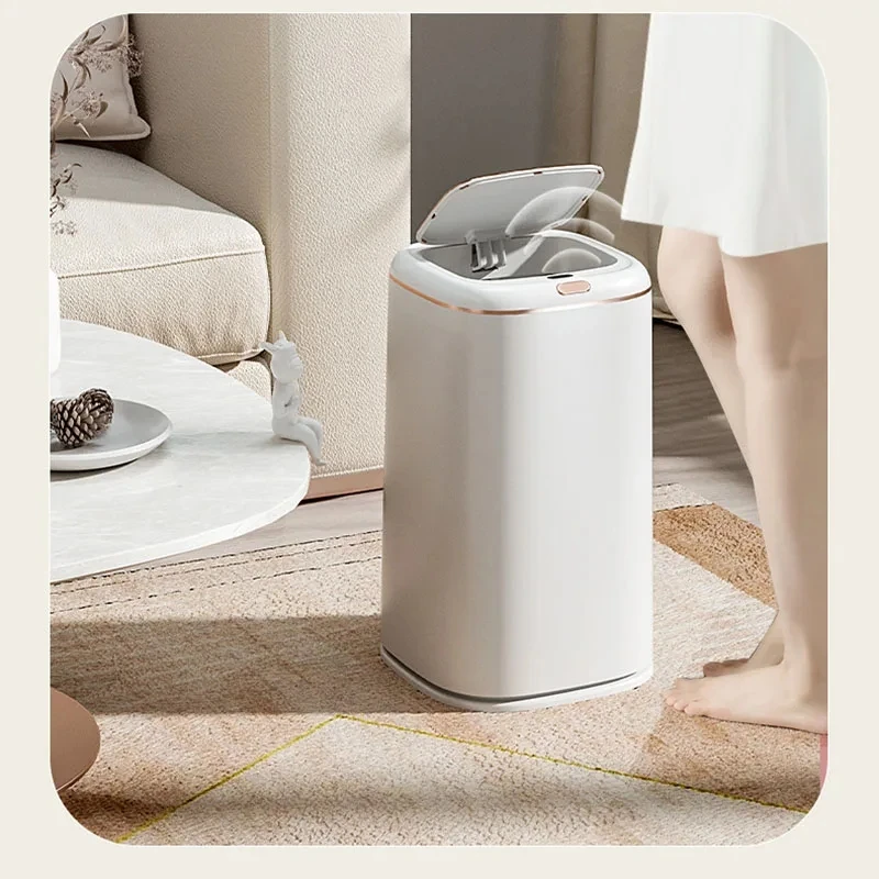 20/24/35/40L Smart Sensor Trash Can Large Capacity Induction Trash Bin Electric Touchless Wastebasket For Kitchen Bathroom